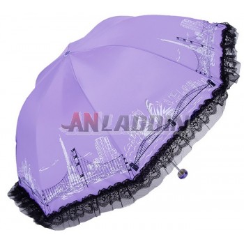 UV protection three-folding sun umbrella