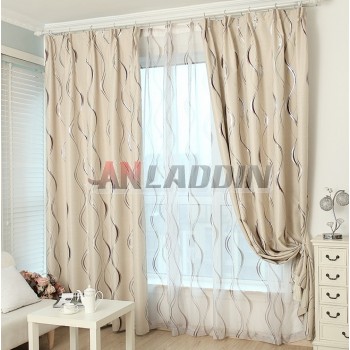 Wave pattern minimalist curtains