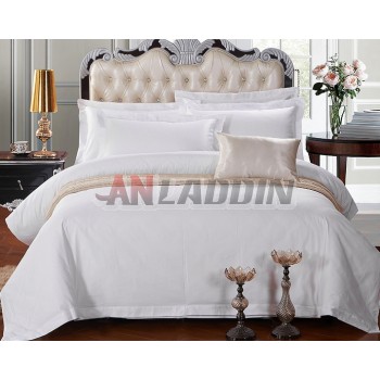 White cotton satin series 4pcs bedding sheet set for hotel