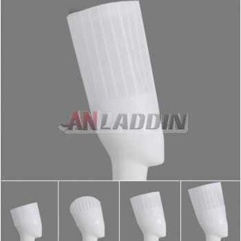 White disposable paper cook hat