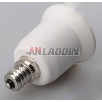White E12 to E27 LED bulb socket converter