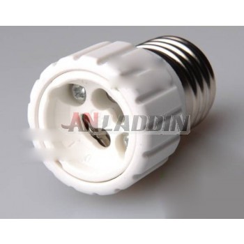 White E27 to GU10 LED bulb socket converter