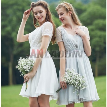 White + Gray bridesmaid dress