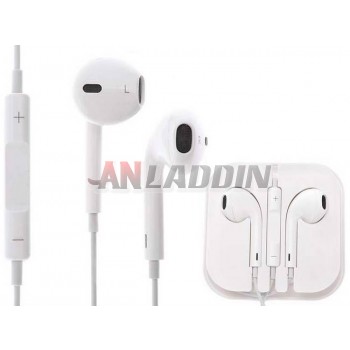 White in ear style remote control headphones