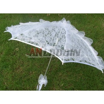 White large lace wedding umbrella