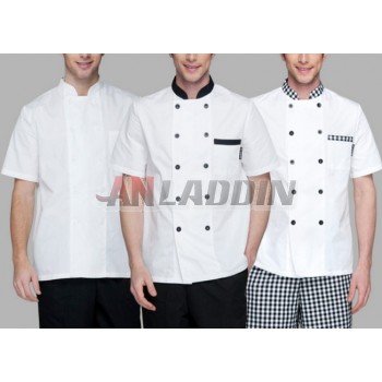 White short-sleeve chef clothing