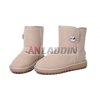 Women frosted thicker tube boots