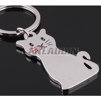 Zinc alloy cat keychain