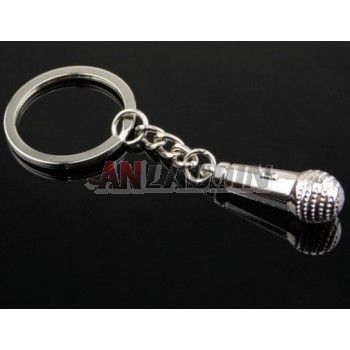 Zinc alloy microphone keychain