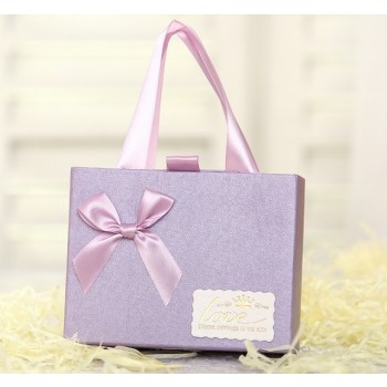 10pcs purple bow wedding favor box