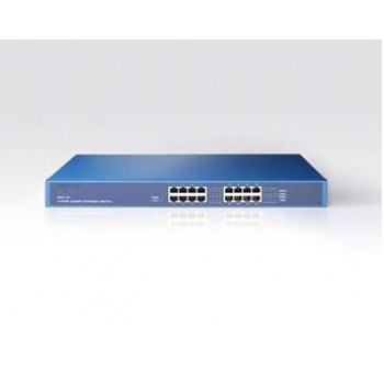 16-port Gigabit Ethernet Network Switch / steel rack