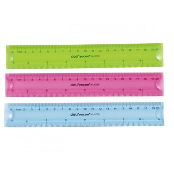 20cm multicolor student's soft plastic ruler
