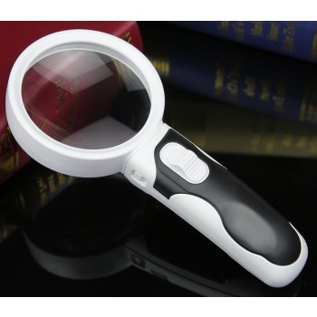 20X 2LEDs 10cm Acrylic handheld magnifying glass