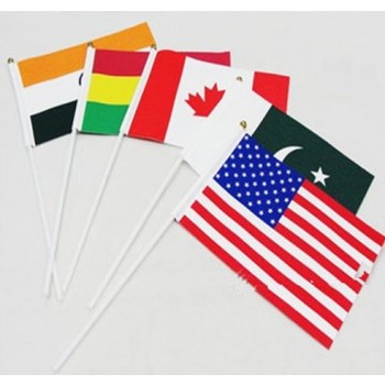 21 * 14cm high quality hand wave national flag