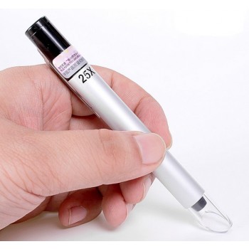25X metal pen style magnifier
