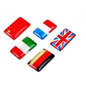 3D Aluminum soft rubber national flag stickers