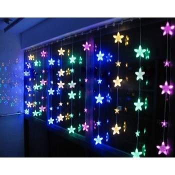 3M Crystal Stars Curtain 204 LED holiday lights