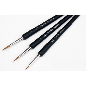 3pcs Line drawing wolf hair paintbrush set