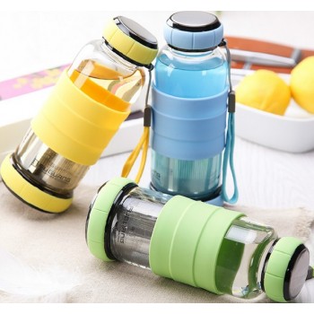 400 ~ 480ml portable strap glass cup