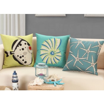 45cm marine style linen pillow cover