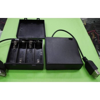 4pcs AA Battery Case with switch and USB cable 6V