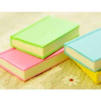 4pcs book-shaped multi-colored eraser