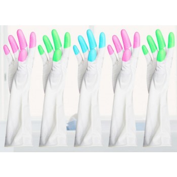 5pcs thicker rubber kitchen gloves