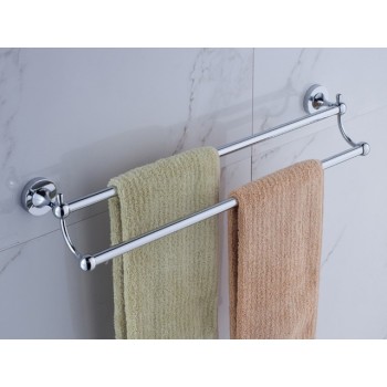 60cm stainless steel double rod towel rack