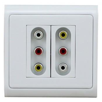 611HK +611 HK AV 3RCA Audio Video Wall Plate