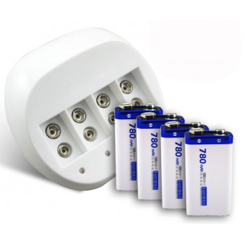 6F229v Rechargeable Battery kit / 4 channel charger