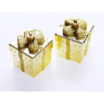 7cm plating Christmas gift box pendants