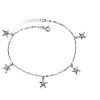 925 starfish sterling silver anklet