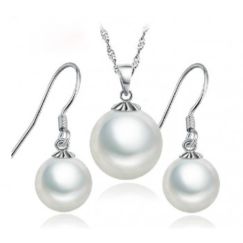 925 sterling silver pearl necklaces & earrings sets