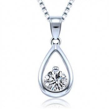 925 sterling silver zircon drops necklace