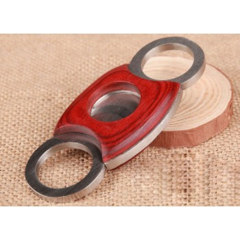 9.4cm * 4cm wood + stainless steel cigar cutter