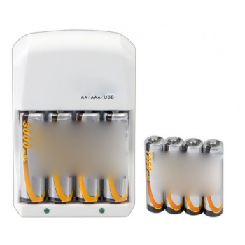 AA / AAA Rechargeable Battery + Charger Kit