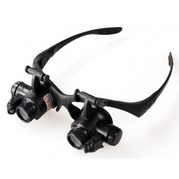Adjustable 10 ~ 25X Eyeglass Type LED magnifier