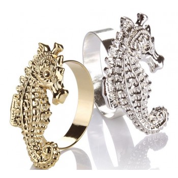 Alloy hippocampus napkins ring