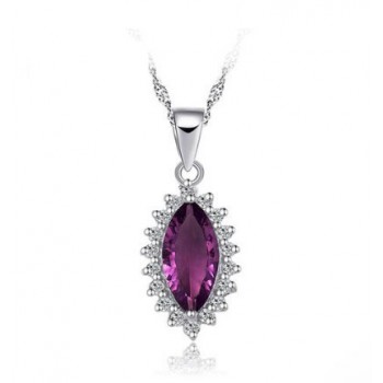 Angel's tear purple gemstone Silver Pendant