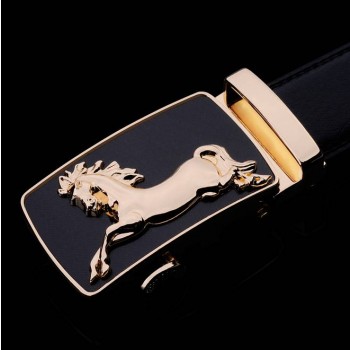 Automatic buckle value fleeing horse men's leather belt