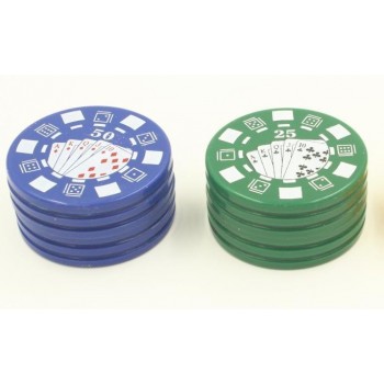 Bargaining chip style two layers of metal tobacco grinder