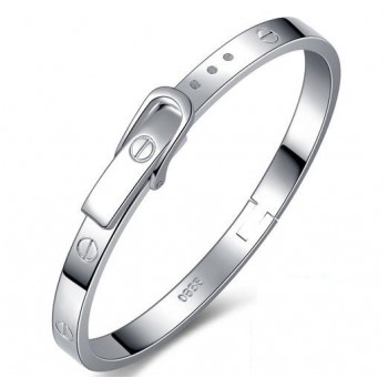 belt buckle bracelet in sterling silver