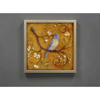 Birds + Floral oil painting