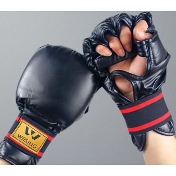 Black Half-finger EVA kumite gloves