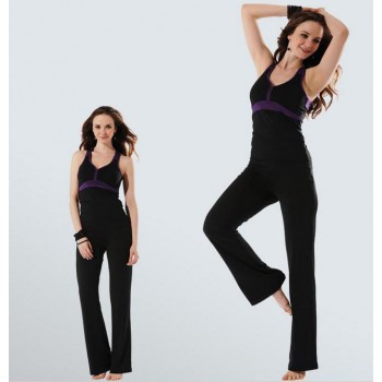 Black + Purple summer dancing yoga clothes suit