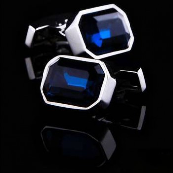 Blue crystal cufflinks French shirt cuff button