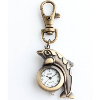 Bronze dolphin keychain watch