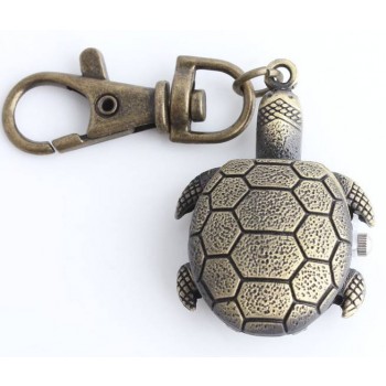 Bronze turtle keychain watch
