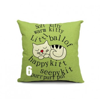 Cartoon linen pillow cover