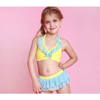 Children skirt style bikini swimwear